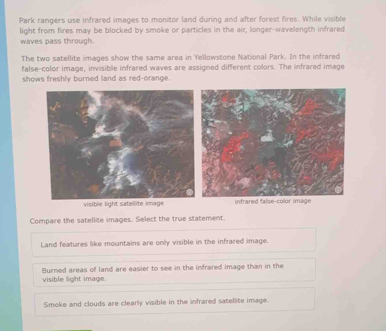 park rangers use infrared images to monitor land during and after fores…