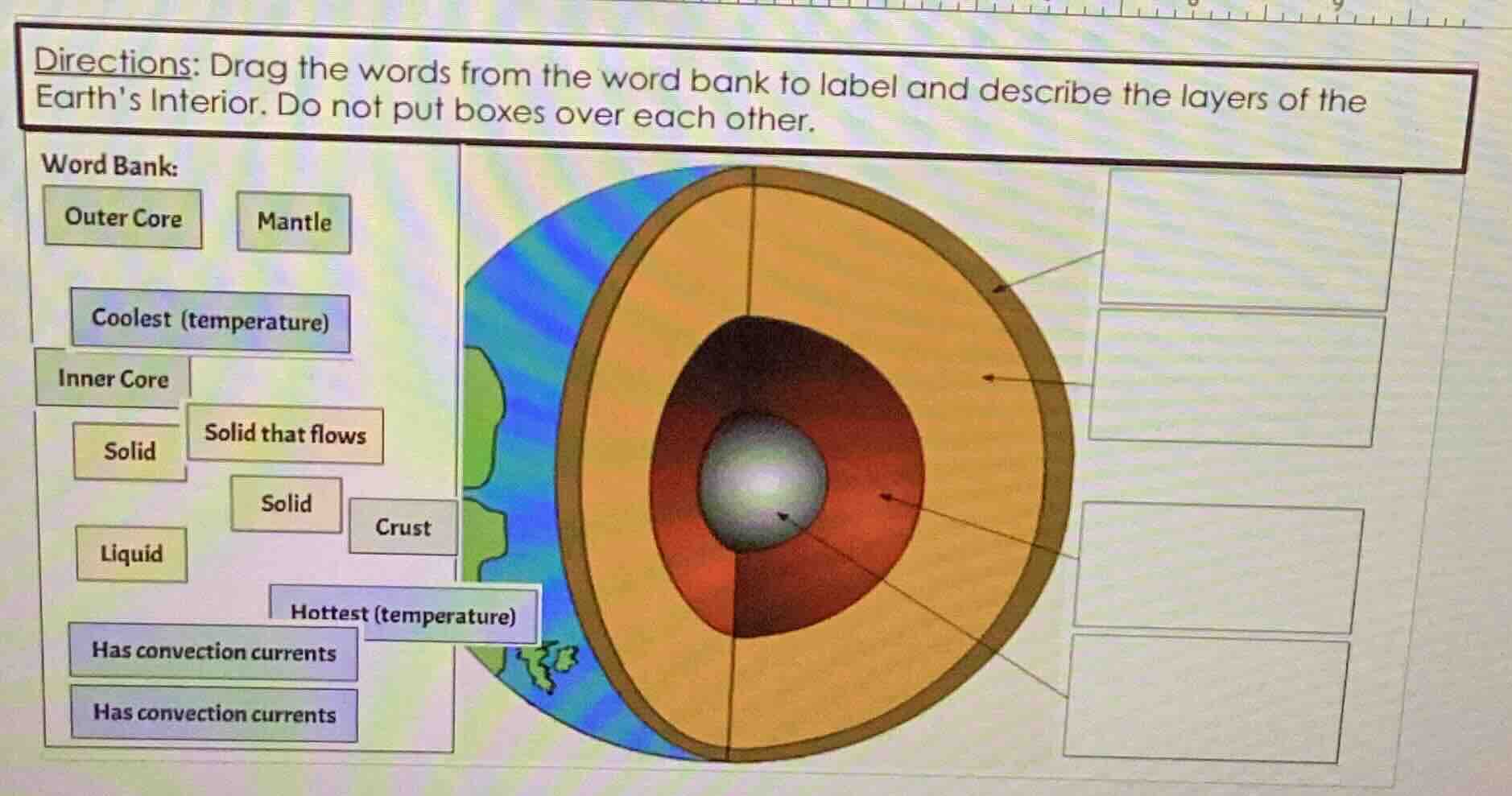 directions: drag the words from the word bank to label and describe the…