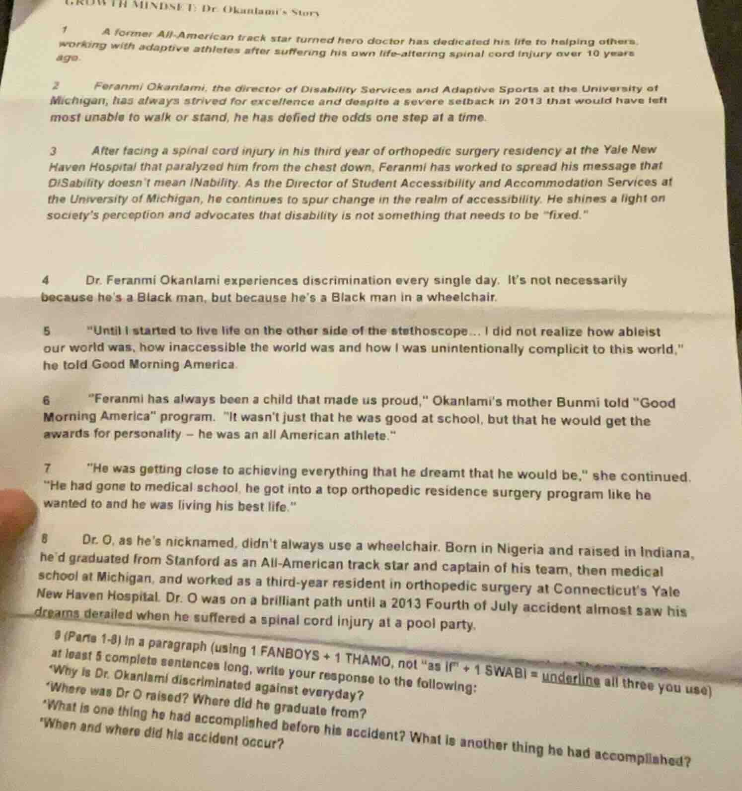 growth mindset: dr. okanlamis story1 a former all-american track star t…