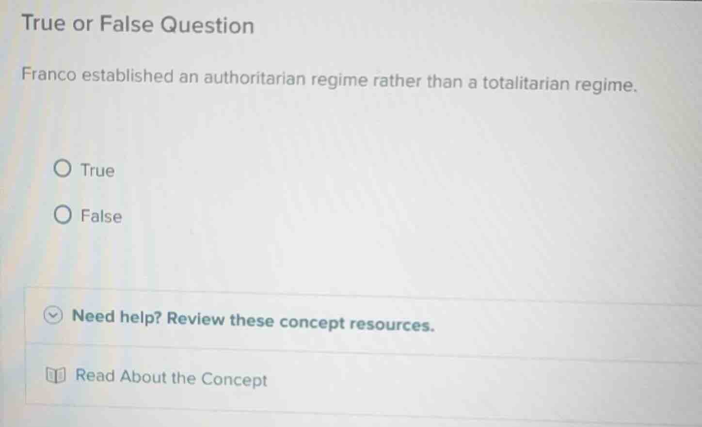 true or false question franco established an authoritarian regime rathe…