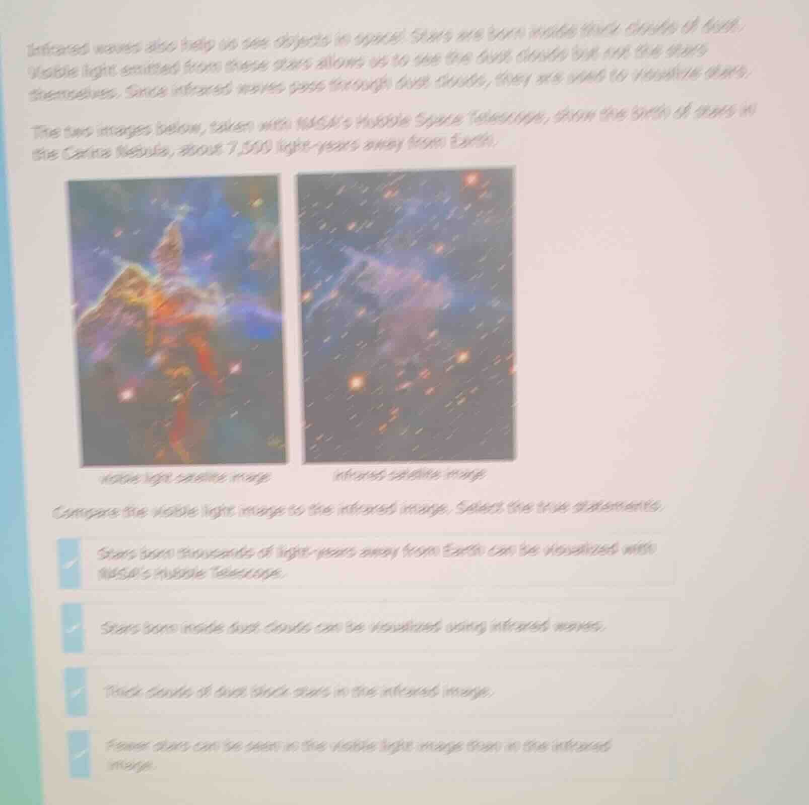 infrared waves also help us see objects in space! stars are born inside…