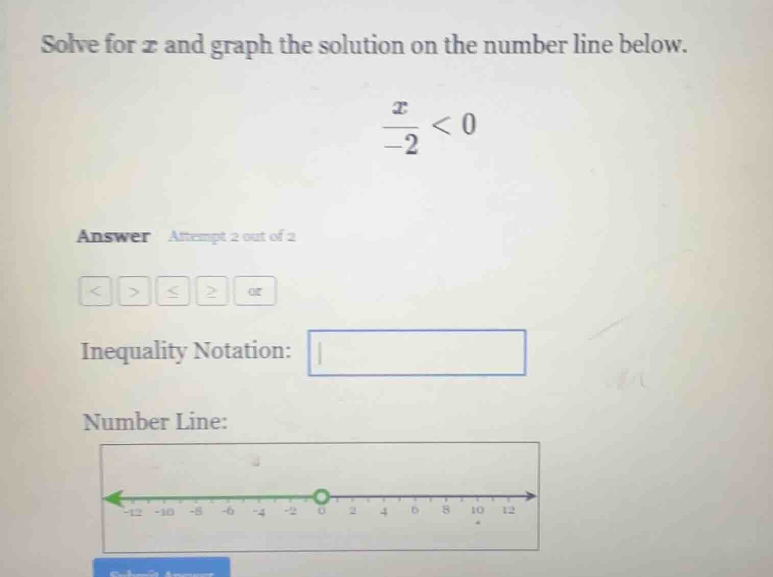 solve for $x$ and graph the solution on the number line below. $\frac{x…