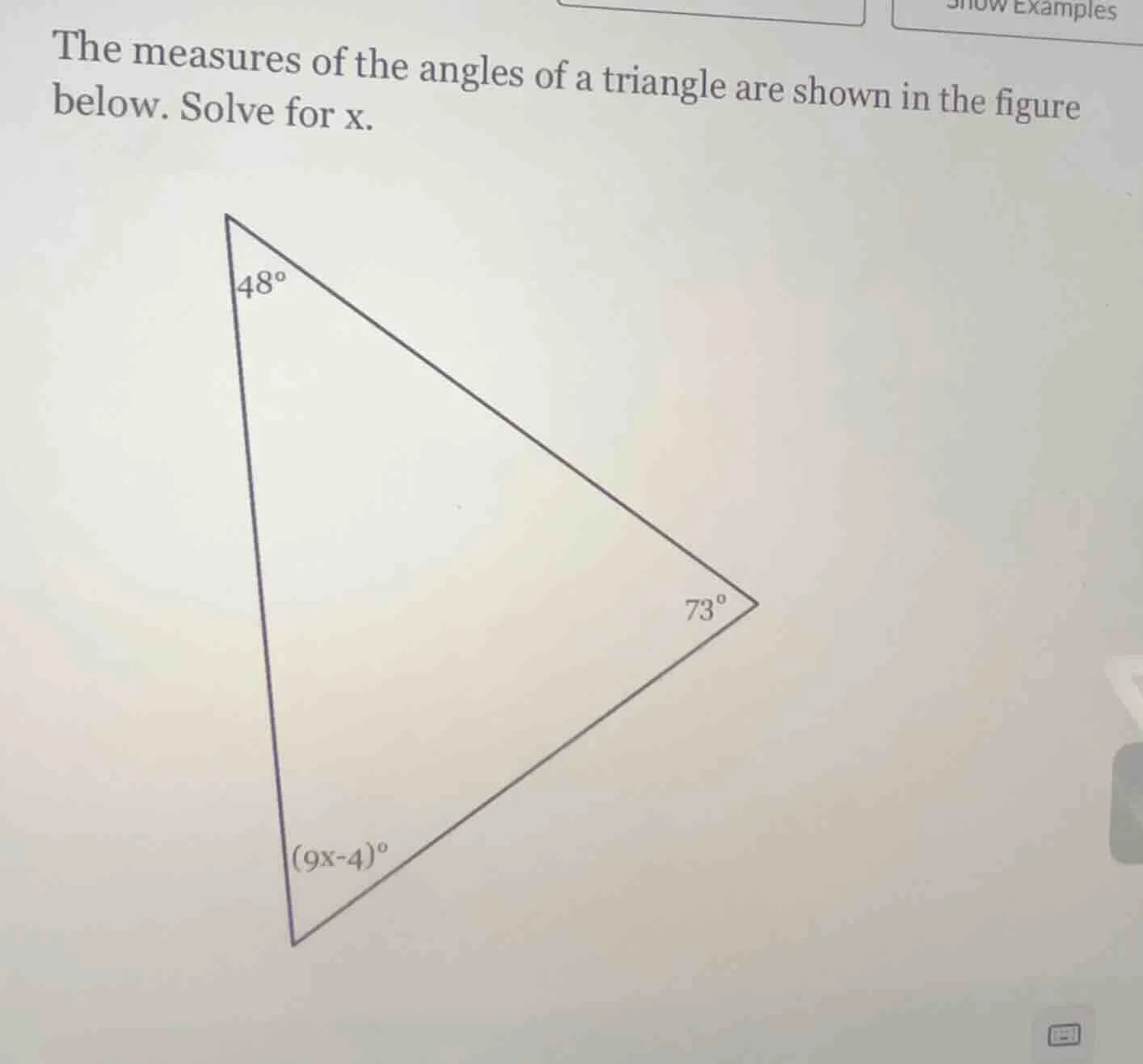 the measures of the angles of a triangle are shown in the figure below.…