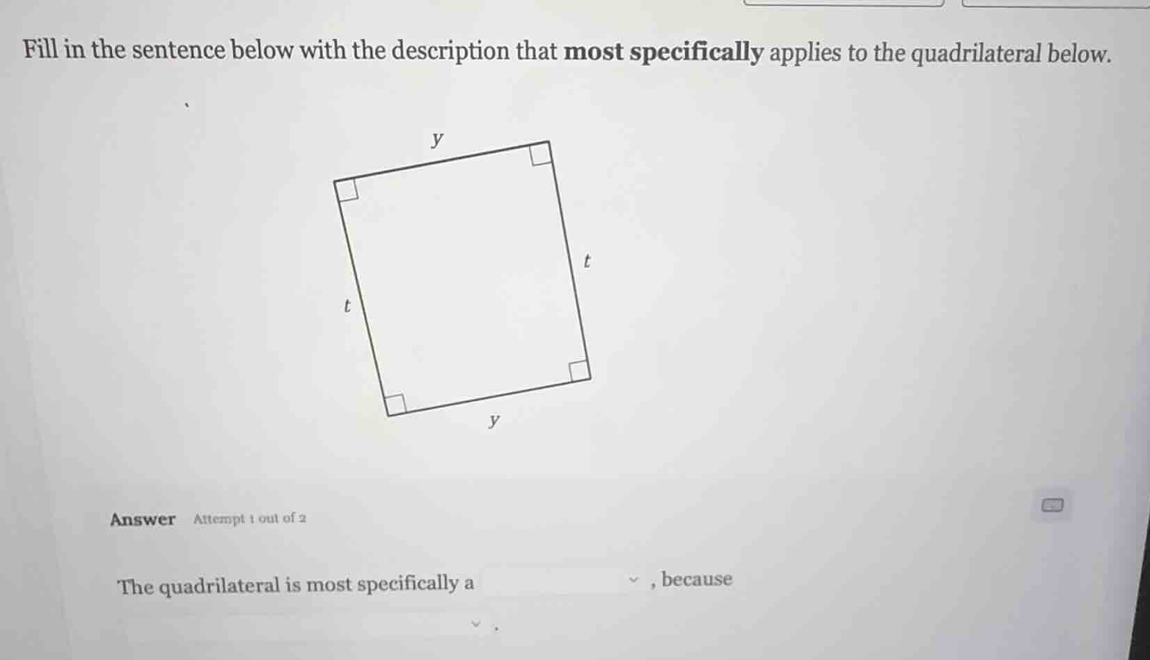 fill in the sentence below with the description that most specifically …