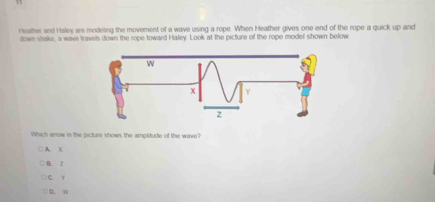 heather and haley are modeling the movement of a wave using a rope. whe…