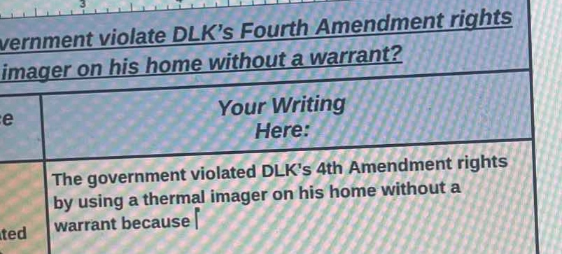 vernment violate dlks fourth amendment rights imager on his home withou…