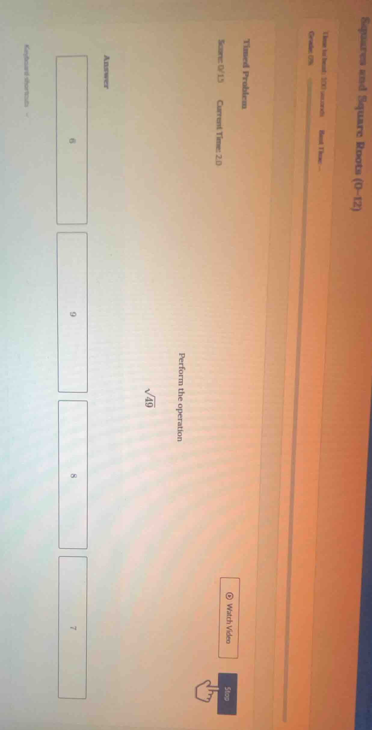 squares and square roots (0-12) time to beat: 100 seconds best time -- …