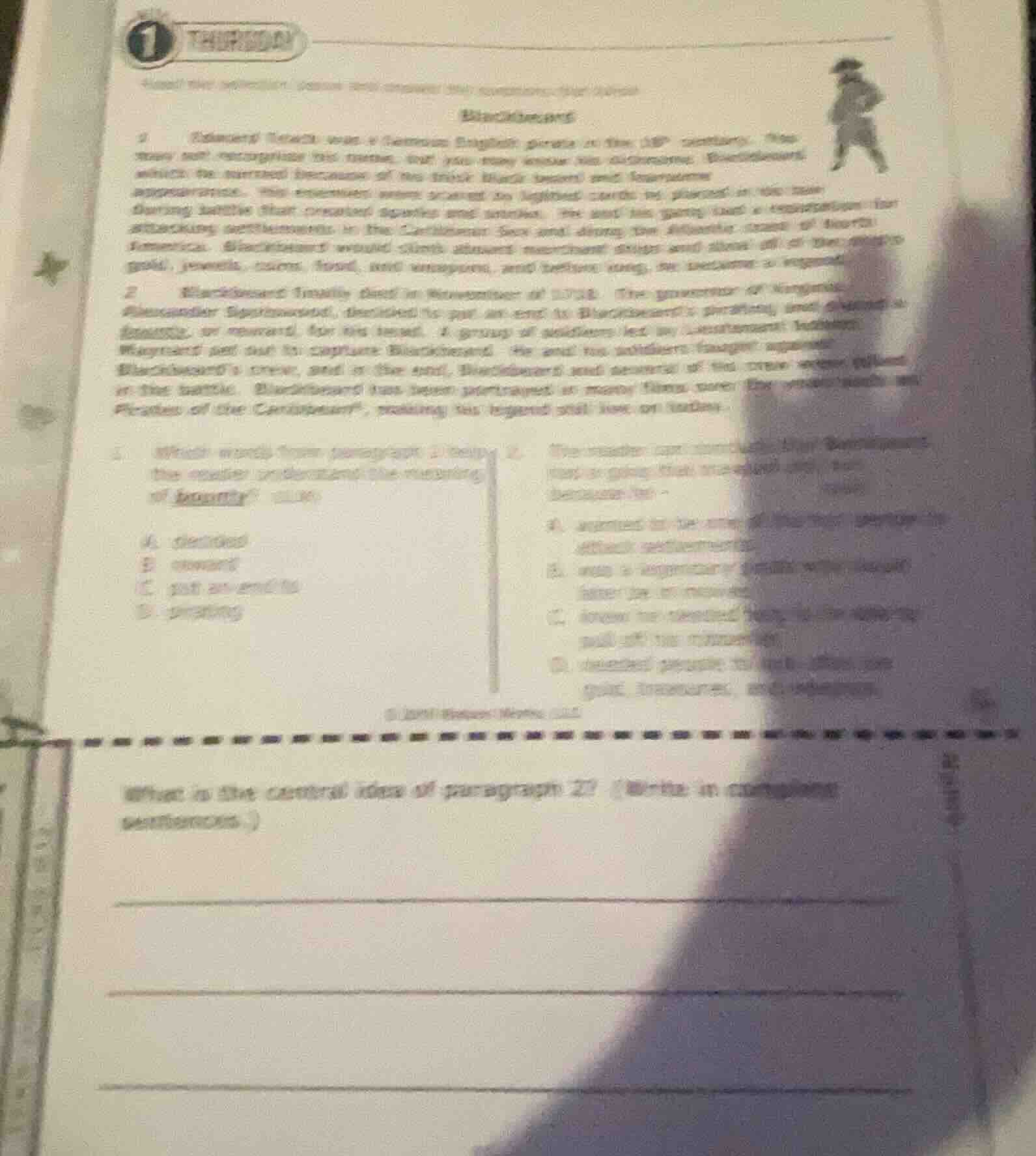 1 the legend blackbeard 1 edward teach was a famous english pirate in t…