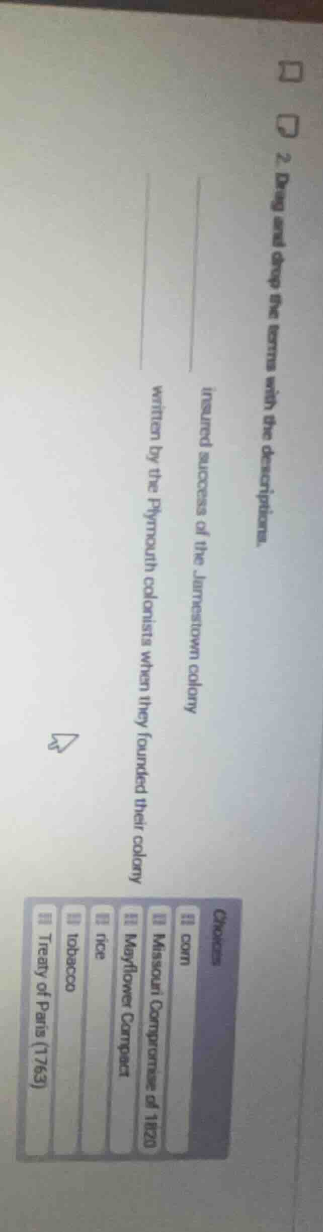 2. drag and drop the terms with the descriptions.insured success of the…