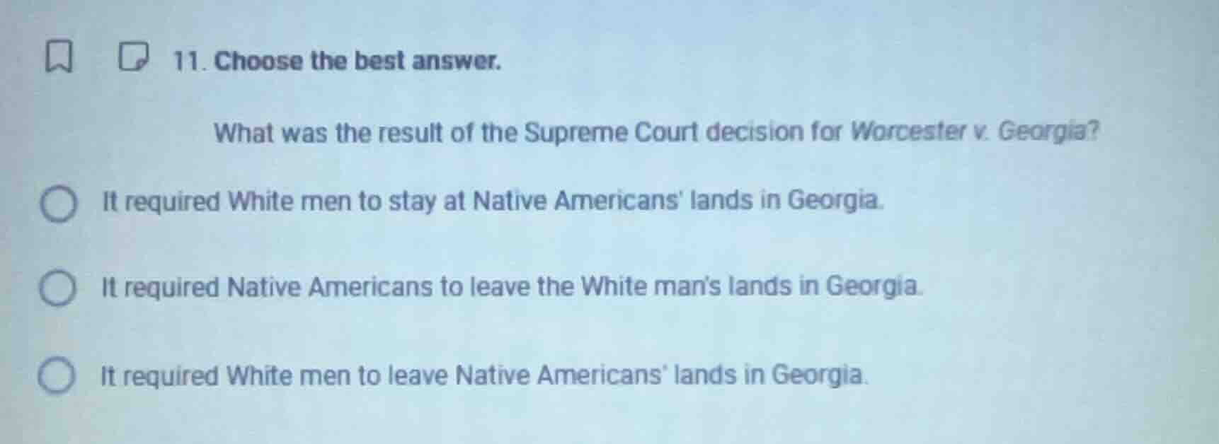 11. choose the best answer. what was the result of the supreme court de…