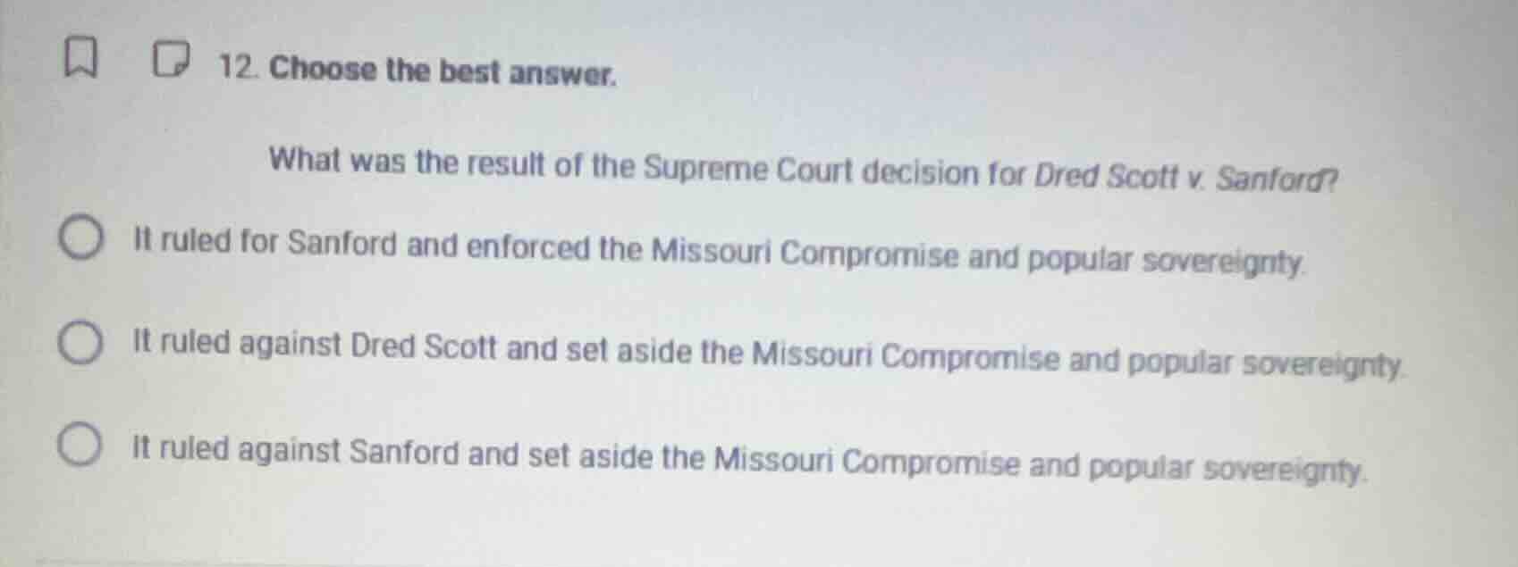 12. choose the best answer. what was the result of the supreme court de…