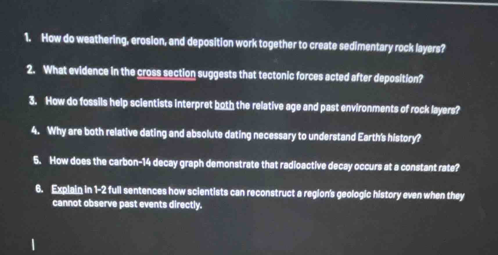 1. how do weathering, erosion, and deposition work together to create s…