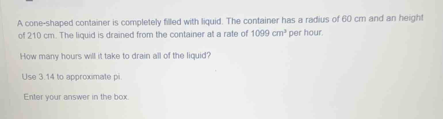 a cone-shaped container is completely filled with liquid. the container…