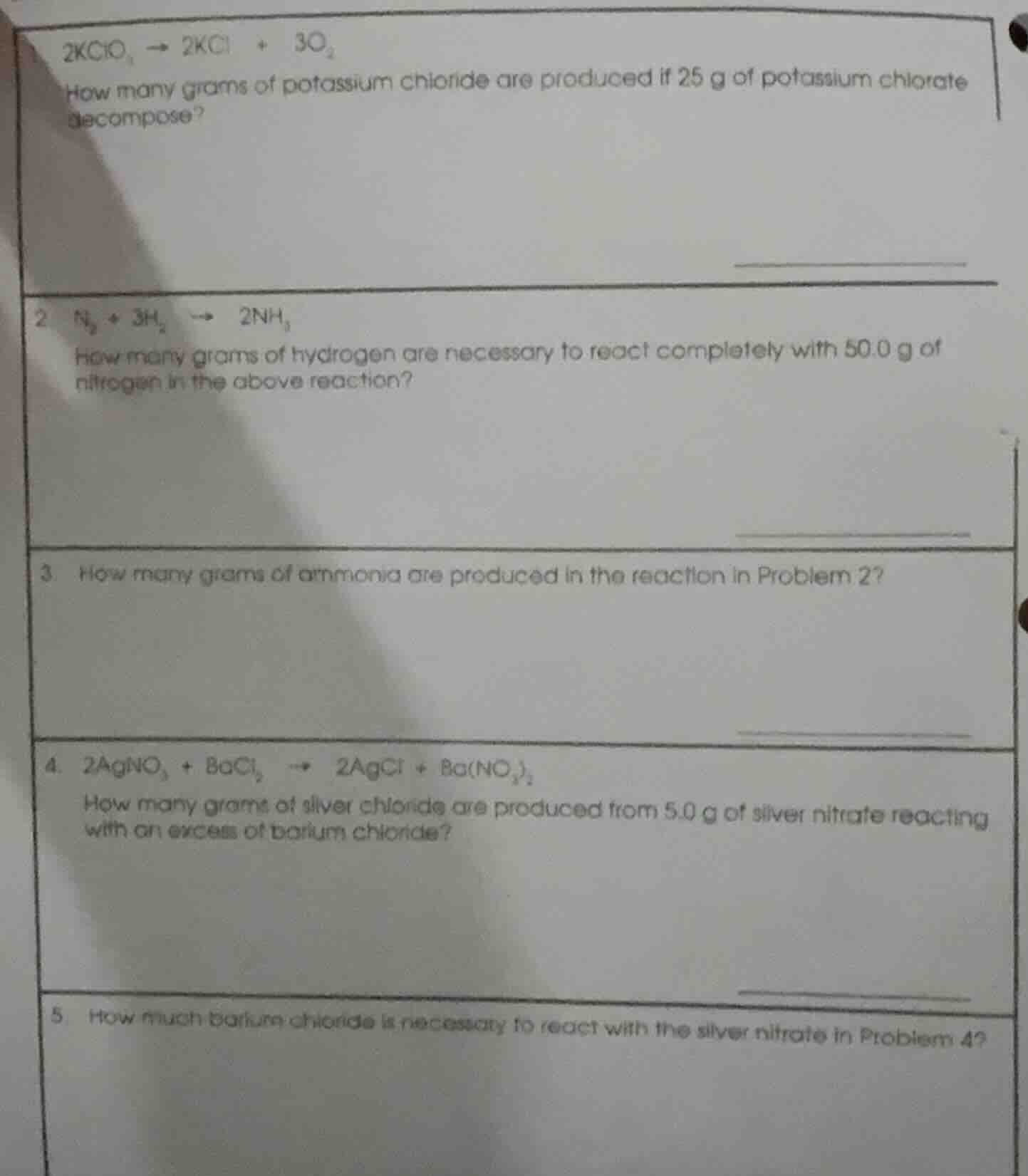 $2kclo_3 \ ightarrow 2kcl + 3o_2$ how many grams of potassium chloride …