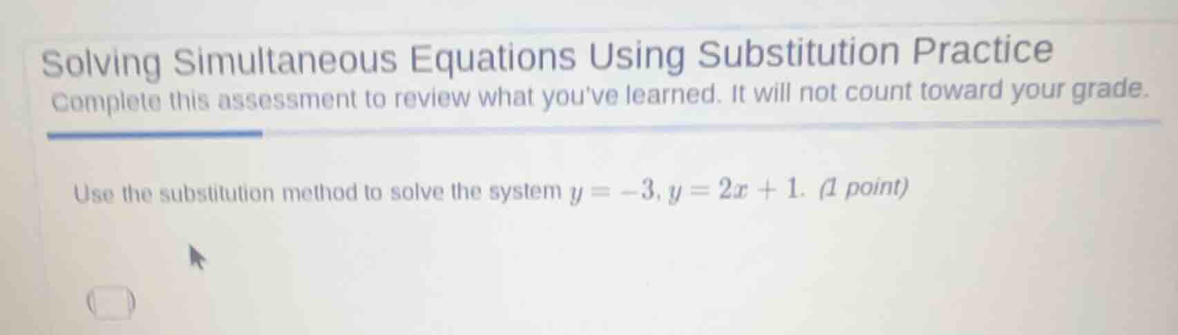 solving simultaneous equations using substitution practice complete thi…