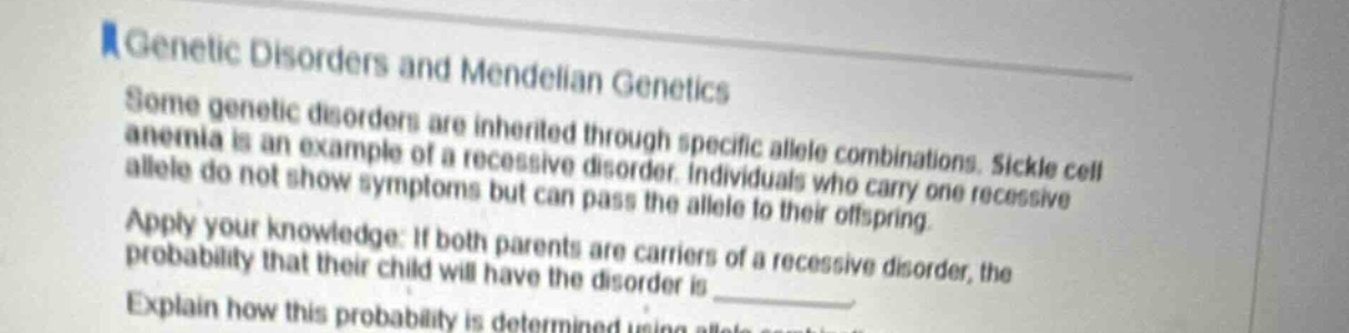 genetic disorders and mendelian genetics some genetic disorders are inh…