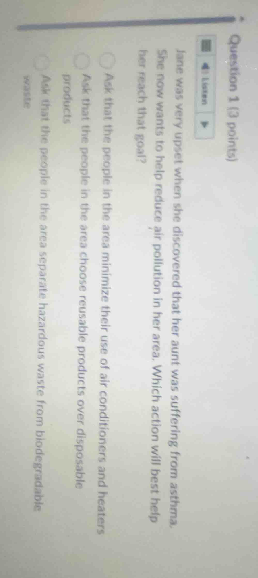 question 1 (3 points)jane was very upset when she discovered that her a…