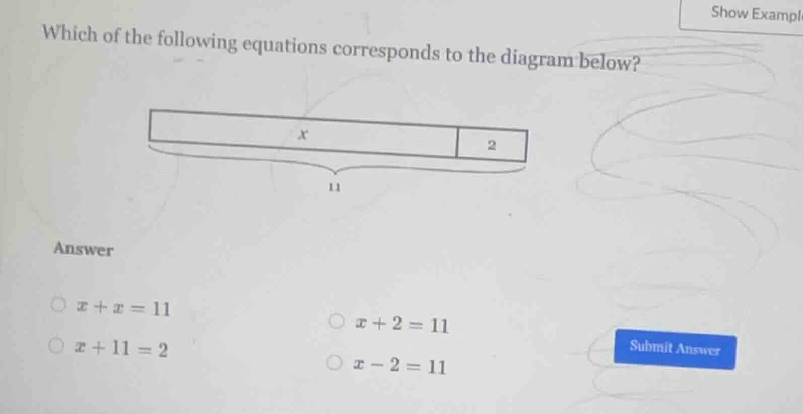 which of the following equations corresponds to the diagram below? answ…