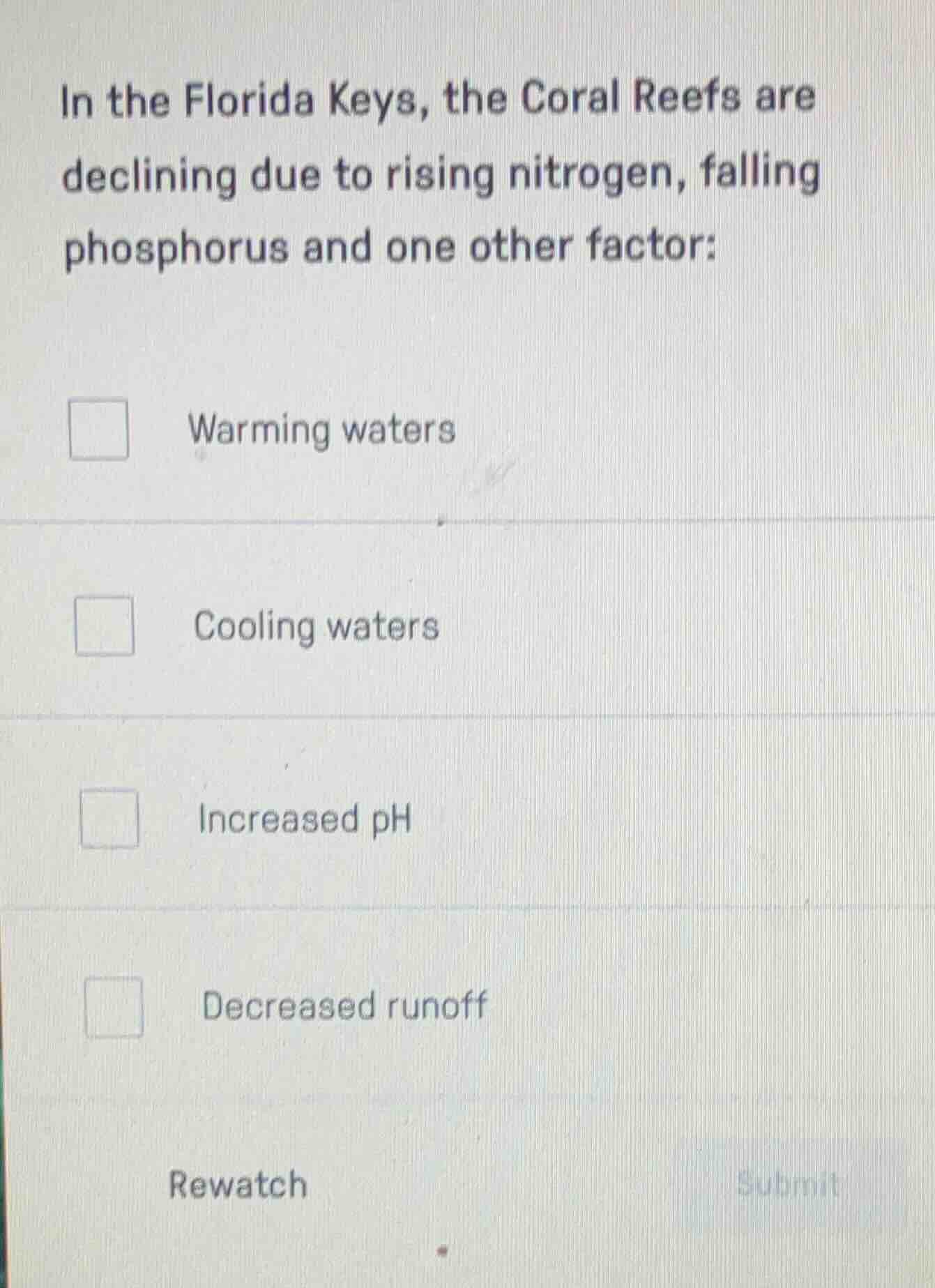in the florida keys, the coral reefs are declining due to rising nitrog…