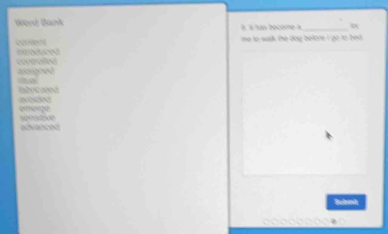 word bank content introduced controlled assigned usual interested avoid…