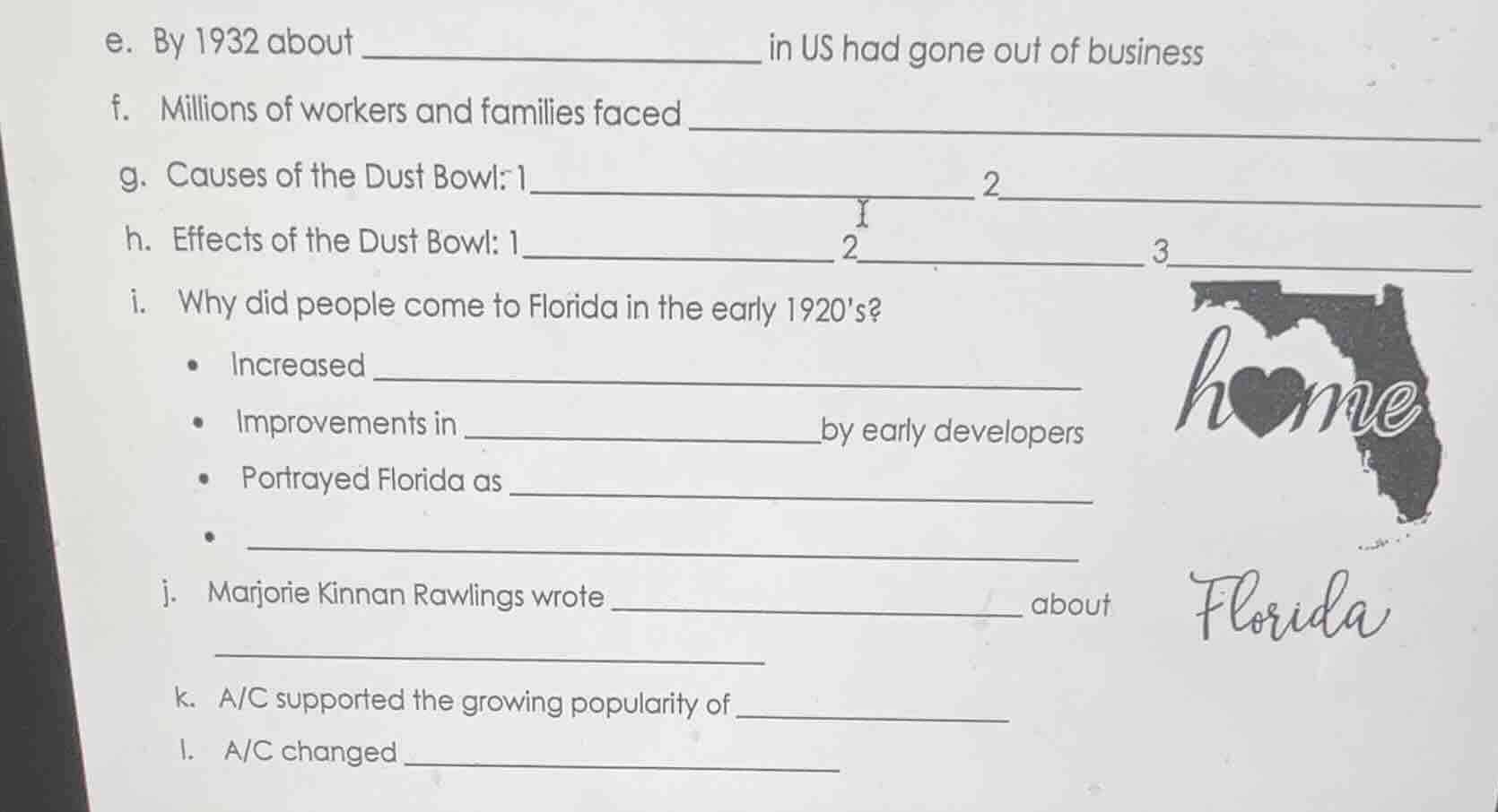 e. by 1932 about _______________ in us had gone out of business f. mill…