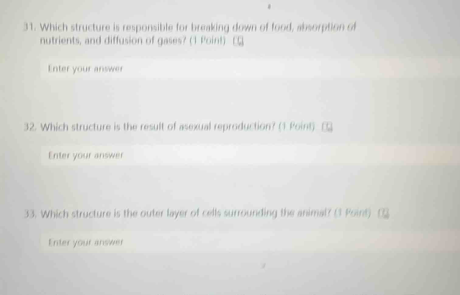 31. which structure is responsible for breaking down of food, absorptio…