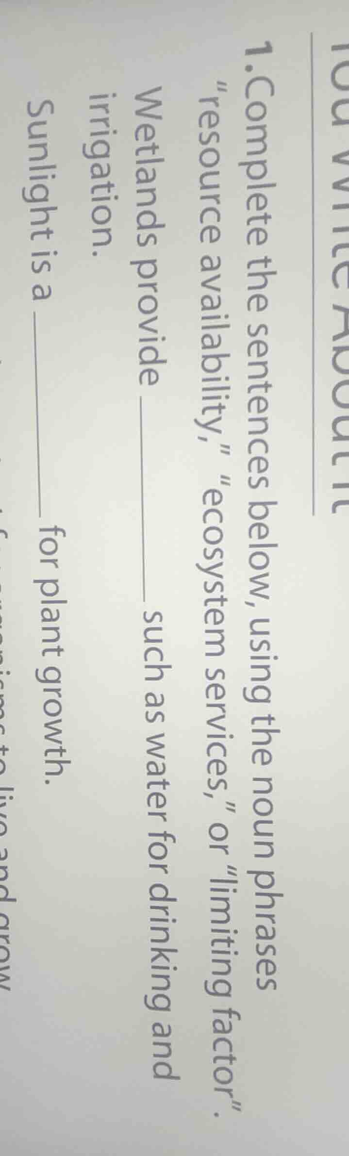 1.complete the sentences below, using the noun phrases esource availabi…