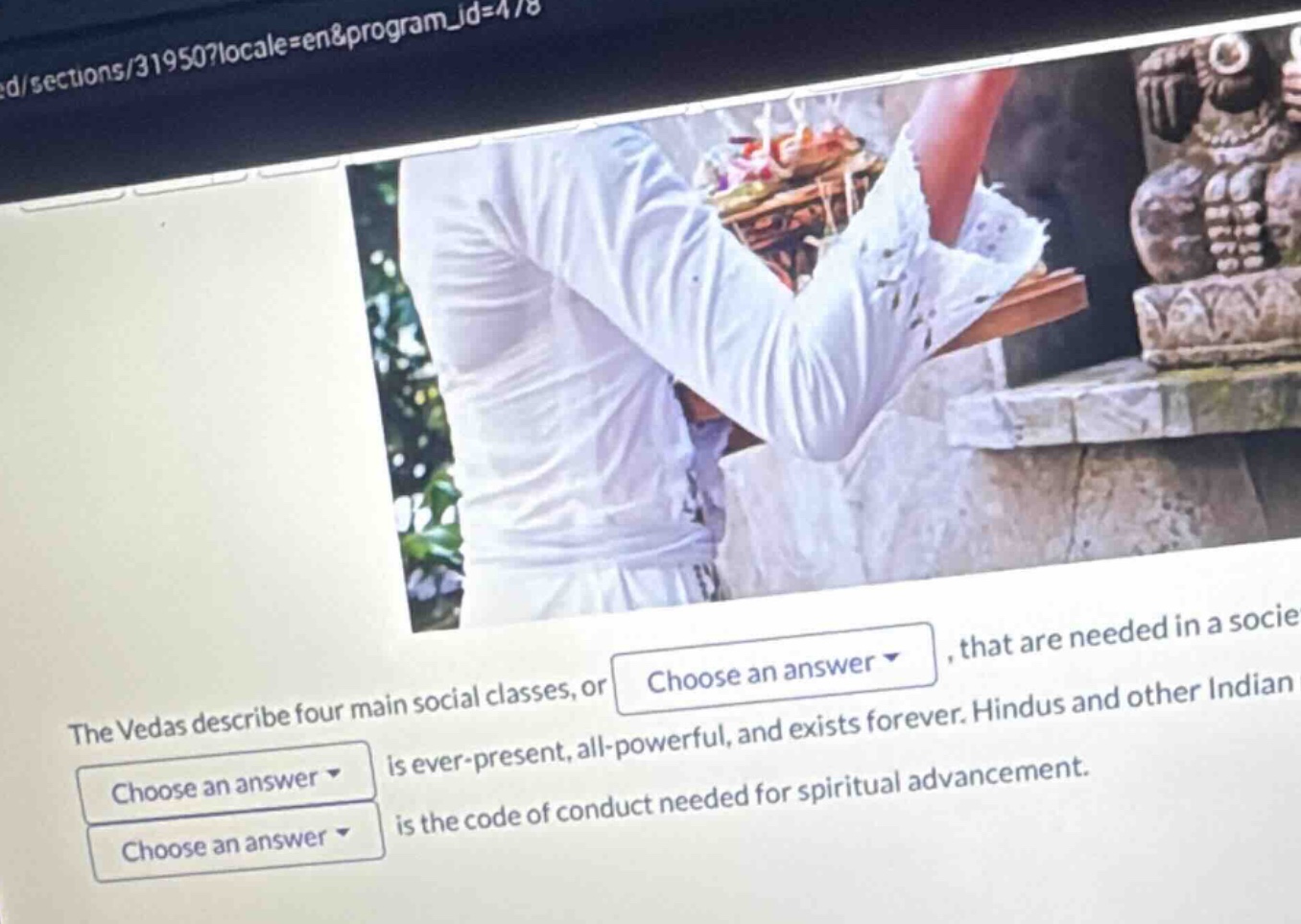 the vedas describe four main social classes, or ▼, that are needed in a…