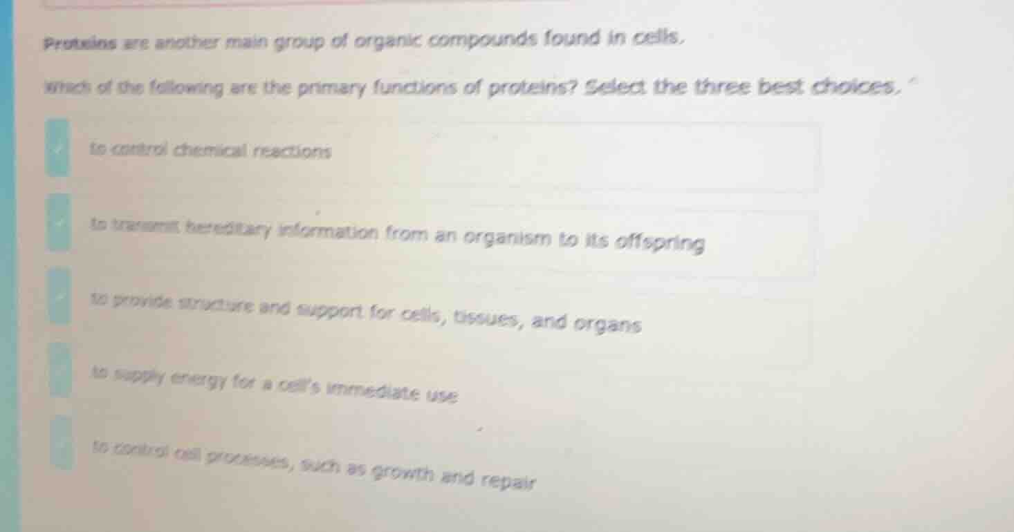 proteins are another main group of organic compounds found in cells. wh…