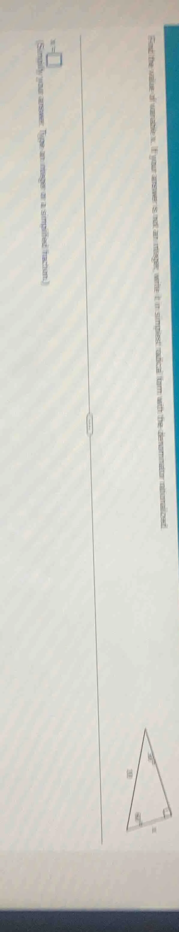 find the value of variable x. if your answer is not an integer, write i…
