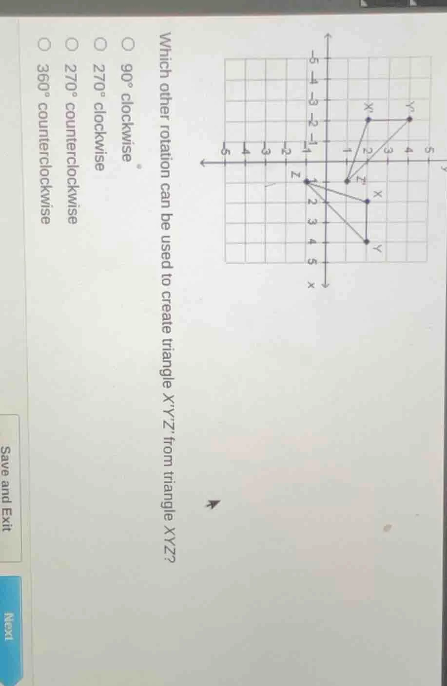 which other rotation can be used to create triangle xyz from triangle x…