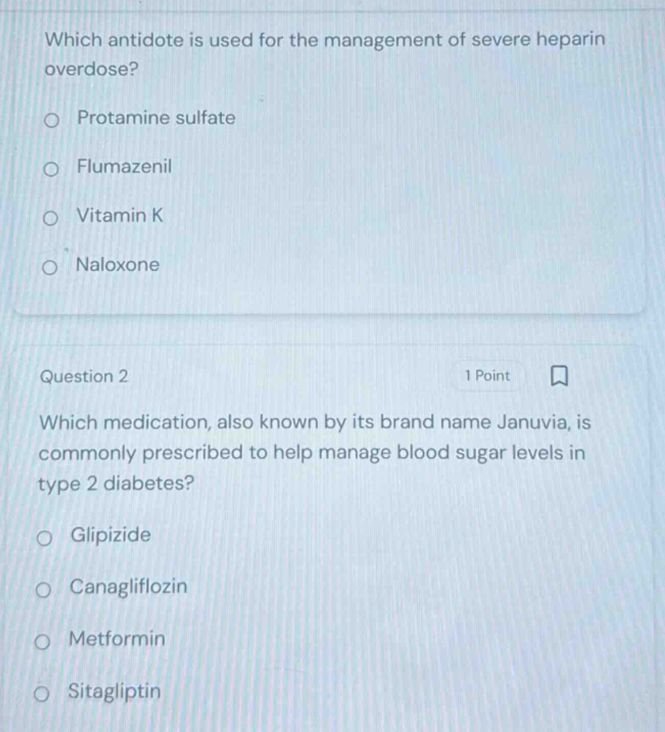which antidote is used for the management of severe heparin overdose?○ …