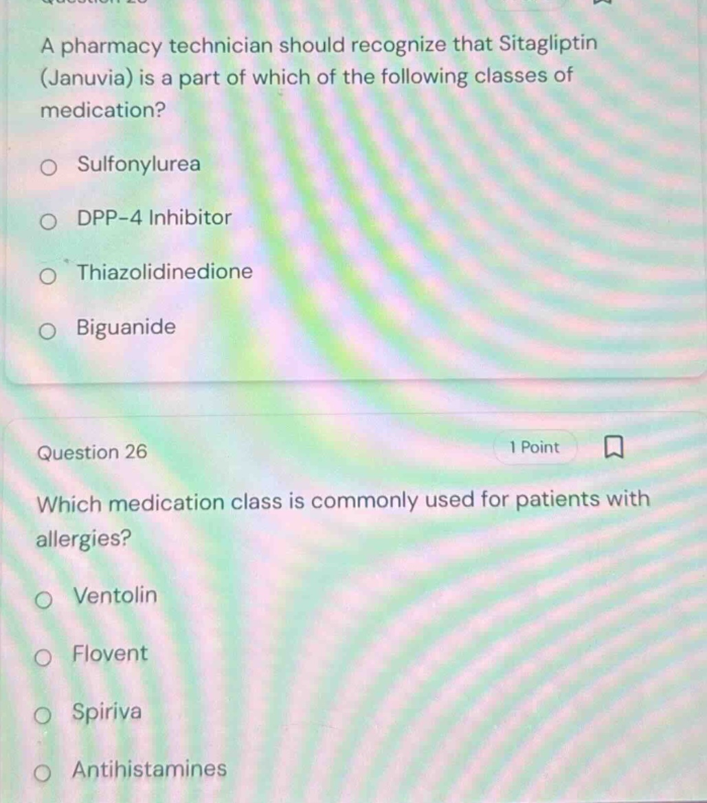 a pharmacy technician should recognize that sitagliptin (januvia) is a …