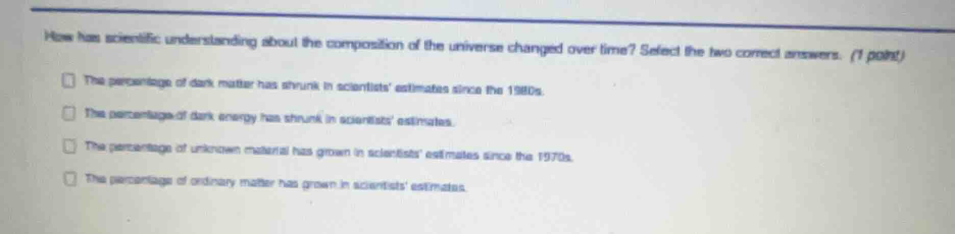 how has scientific understanding about the composition of the universe …