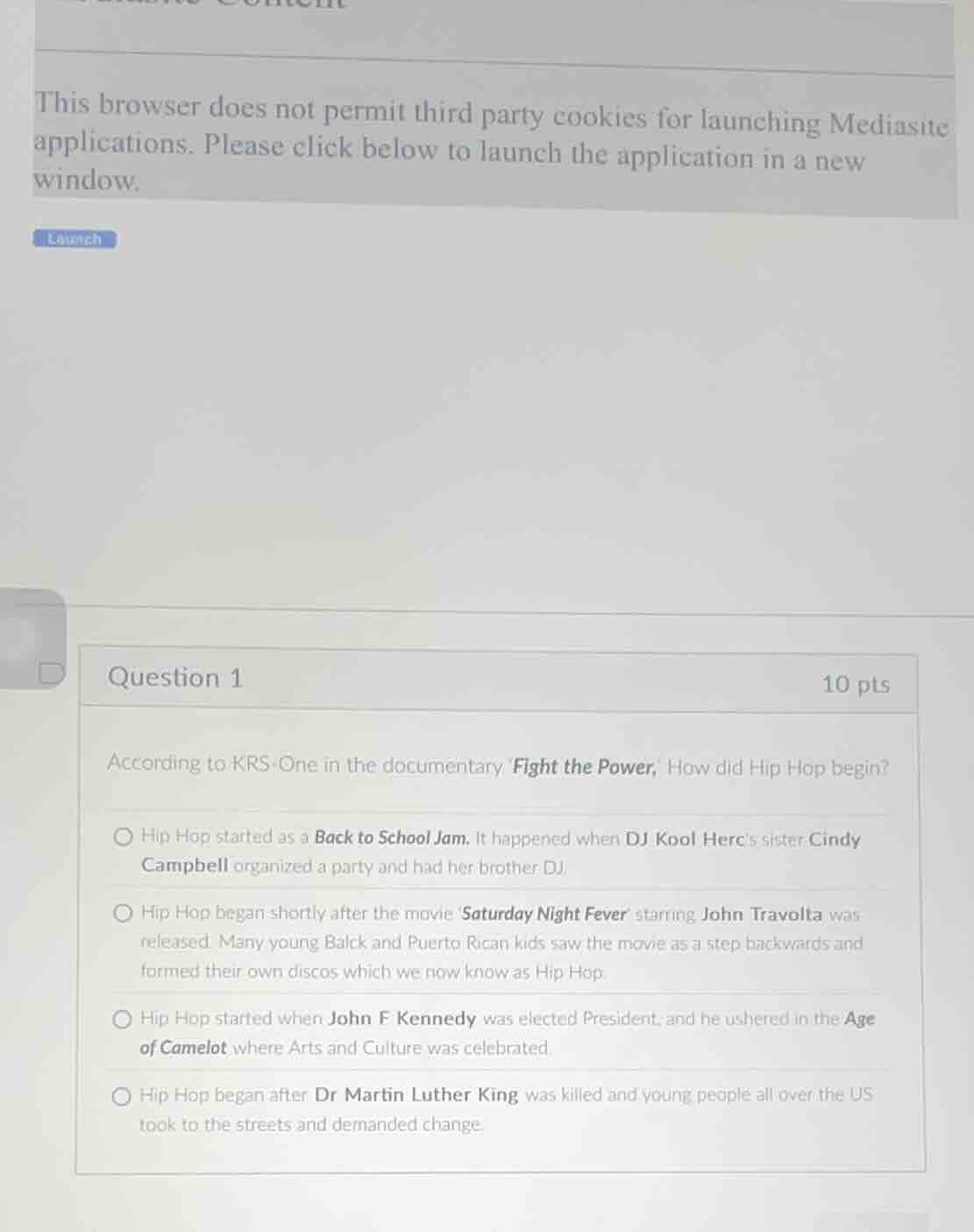 this browser does not permit third party cookies for launching mediasit…