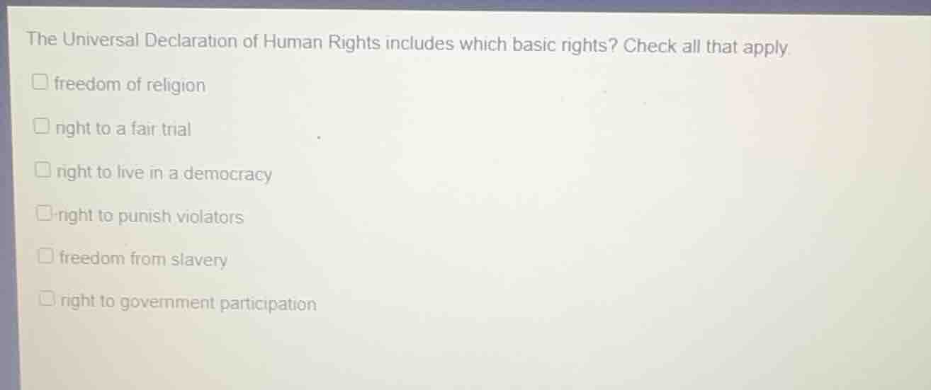 the universal declaration of human rights includes which basic rights? …