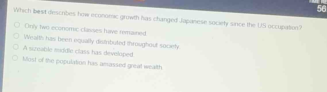 which best describes how economic growth has changed japanese society s…