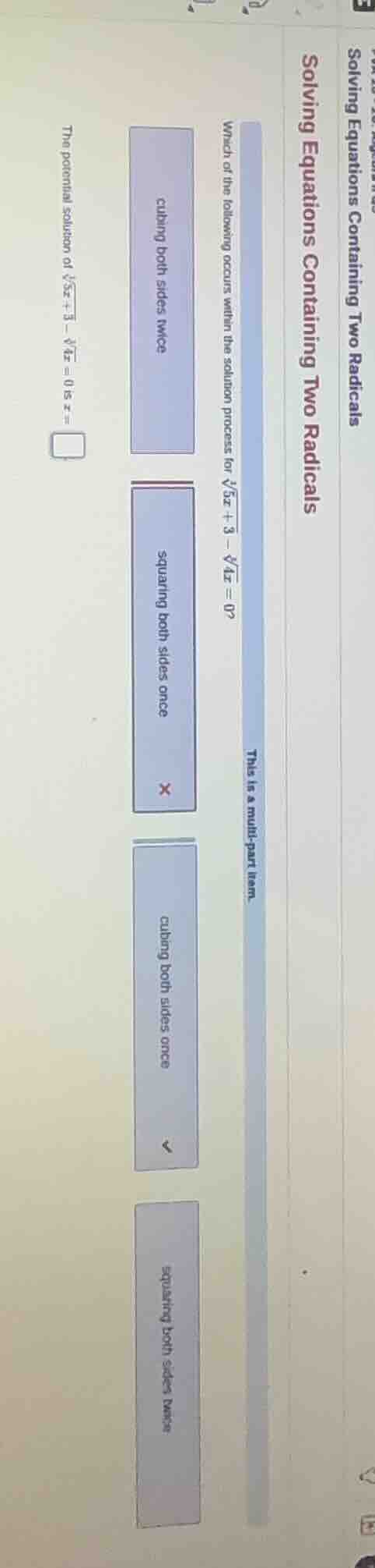 solving equations containing two radicals solving equations containing …