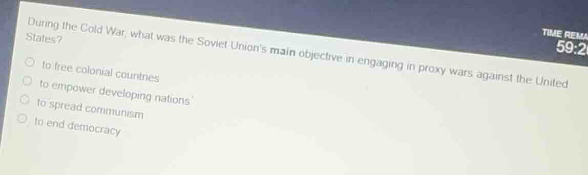 during the cold war, what was the soviet unions main objective in engag…
