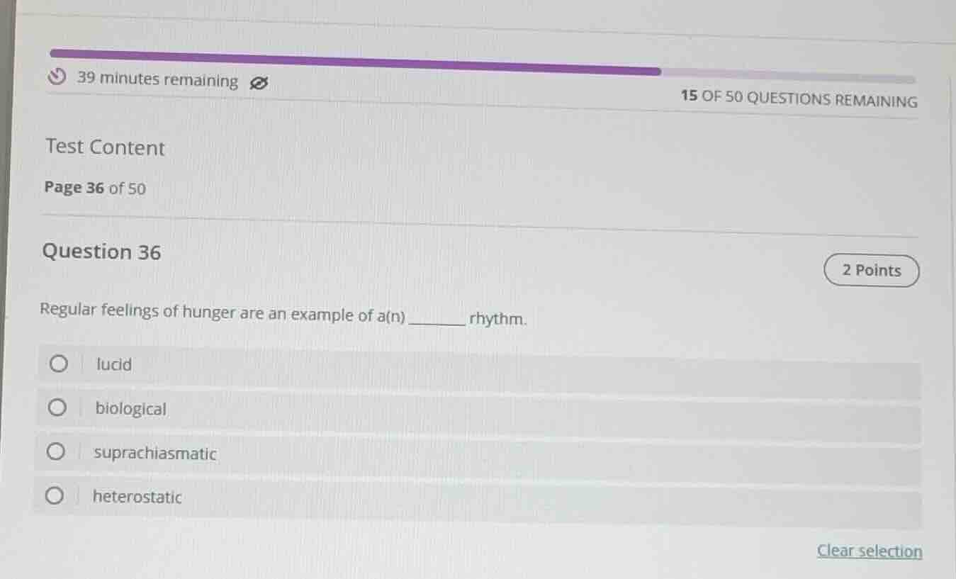 39 minutes remaining15 of 50 questions remainingtest contentpage 36 of …