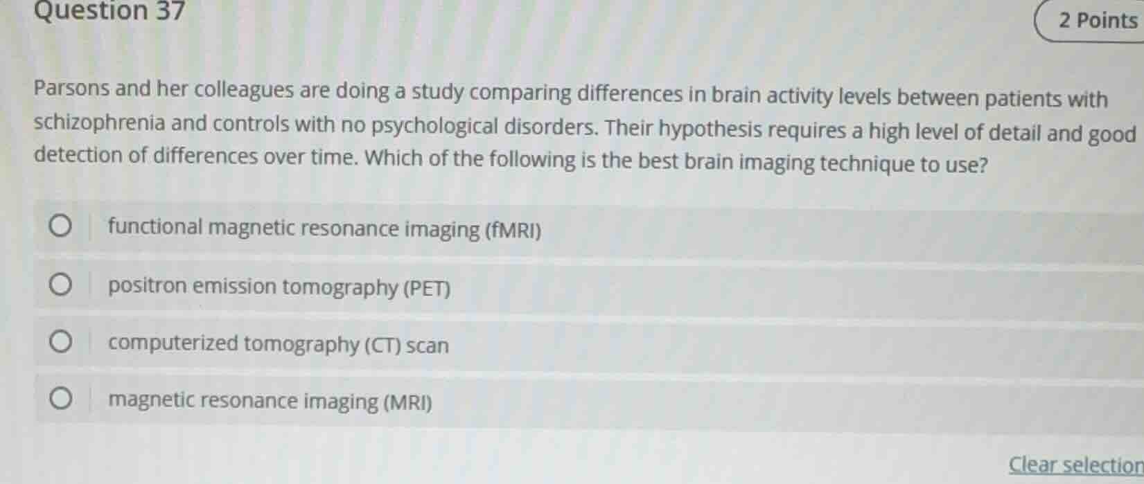 question 37 2 points parsons and her colleagues are doing a study compa…