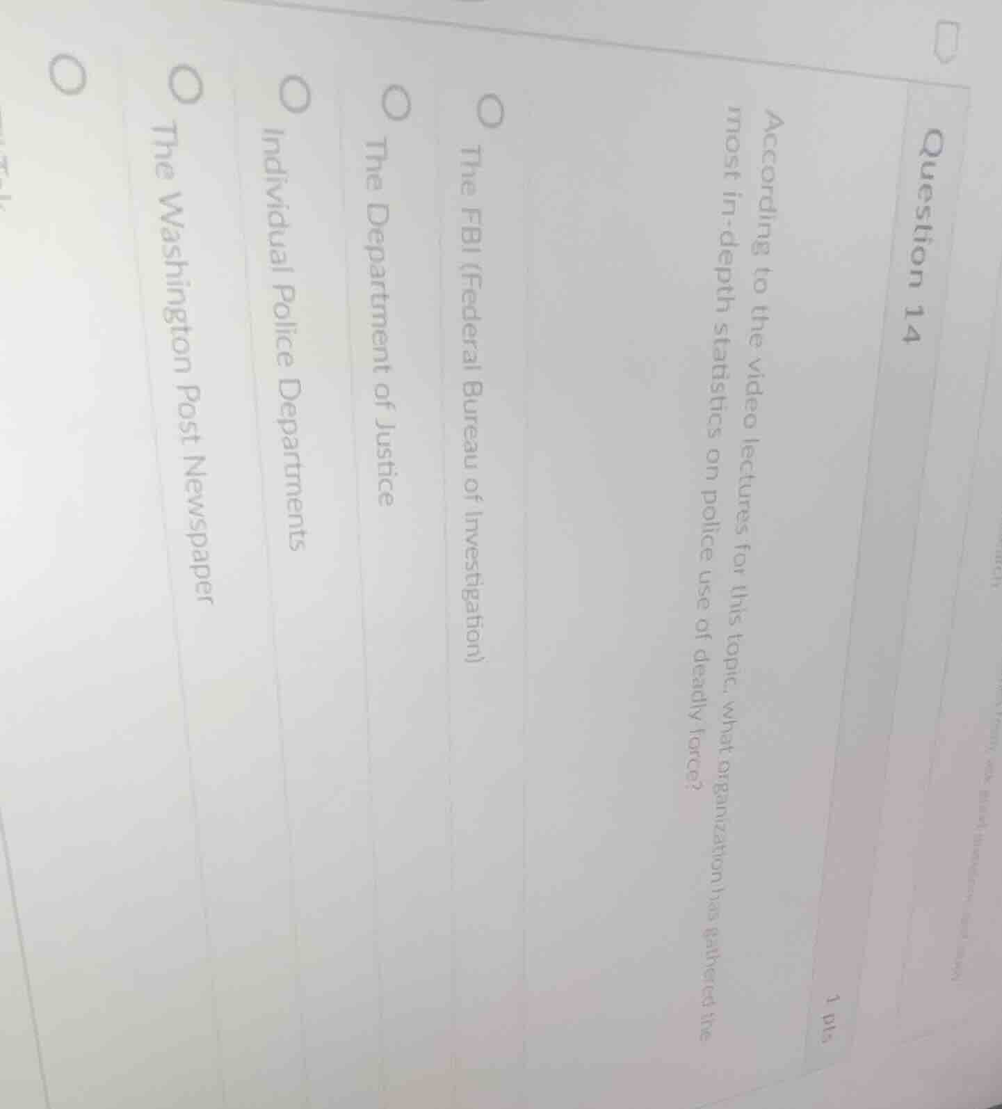 question 14 1 pts according to the video lectures for this topic, what …