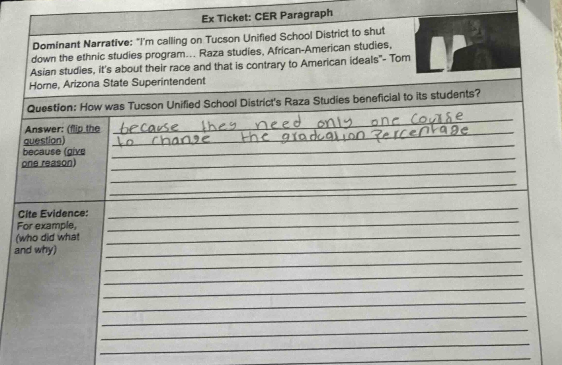 ex ticket: cer paragraph dominant narrative: \im calling on tucson unif…