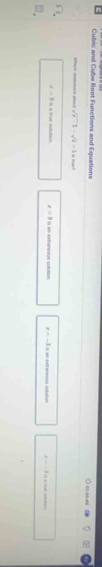 cubic and cube root functions and equations which statement about $sqrt…