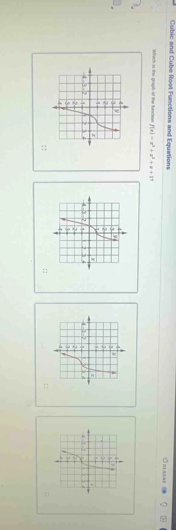cubic and cube root functions and equations which is the graph of the f…
