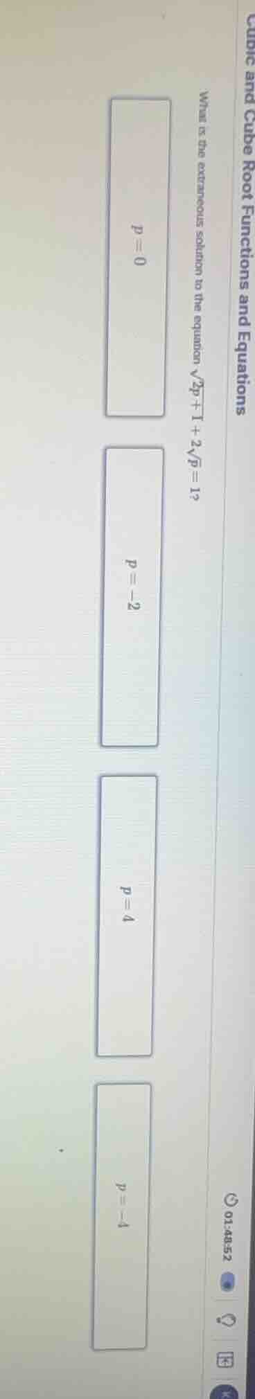cubic and cube root functions and equations what is the extraneous solu…