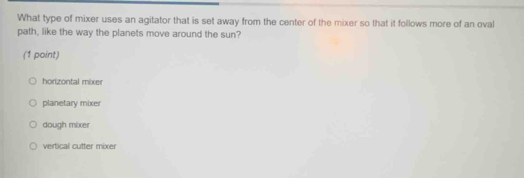 what type of mixer uses an agitator that is set away from the center of…