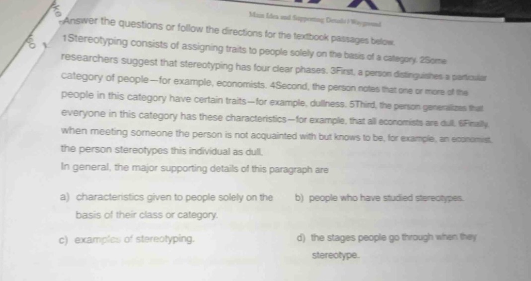 main idea and supporting details / waygo answer the questions or follow…