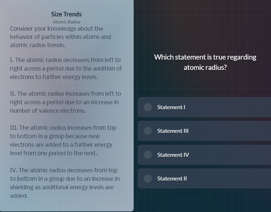 size trends atomic radius consider your knowledge about the behavior of…