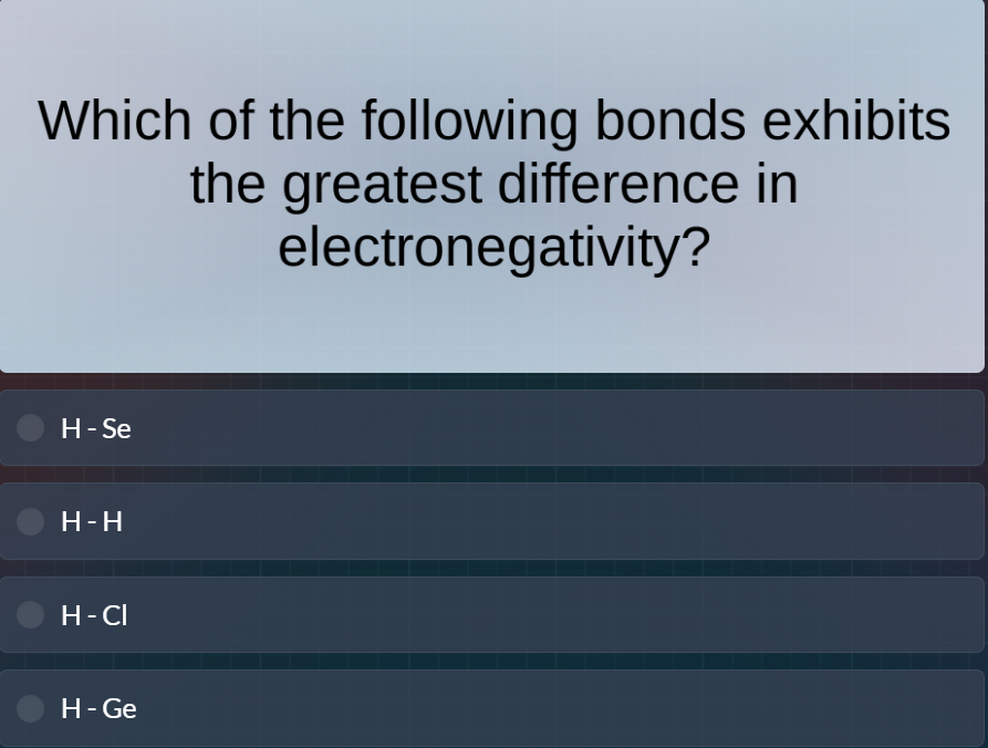 which of the following bonds exhibits the greatest difference in electr…